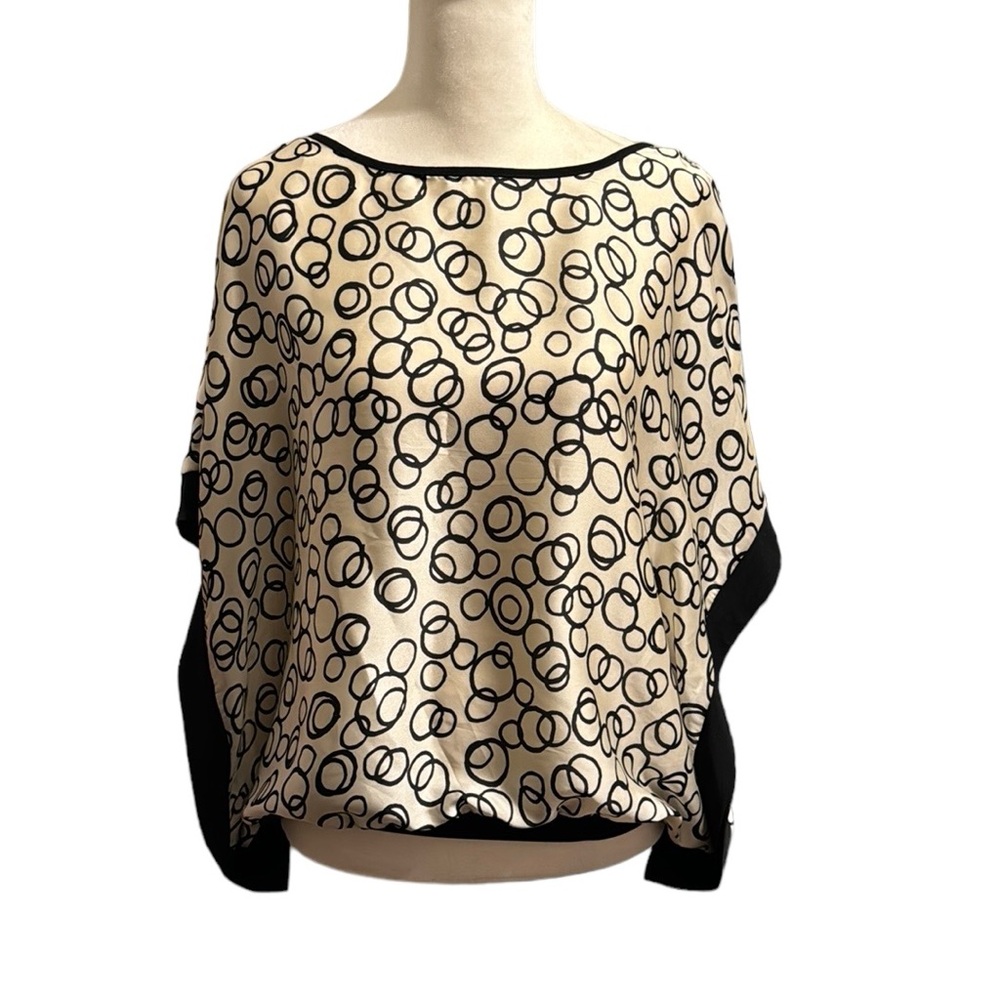 Metallic sleek abstract blouse oversized fit size small